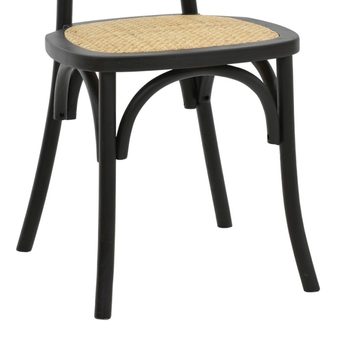 ZOEL ΚΑΡΕΚΛΑ ΜΑΥΡΟ ΞΥΛΟ ΟΞΙΑΣ-ΦΥΣΙΚΟ RATTAN 45X52X82ΕΚ