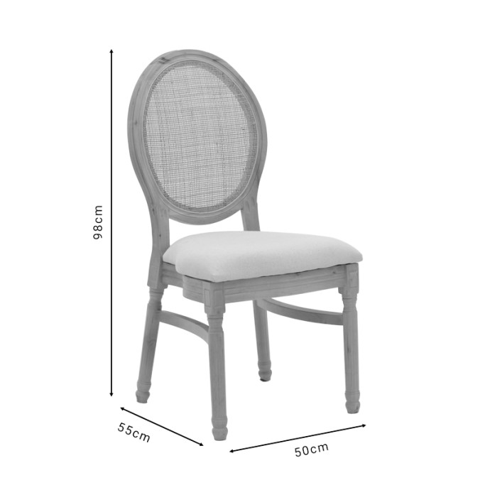 CANCO ΚΑΡΕΚΛΑ ΦΥΣΙΚΟ RUBBERWOOD-ΦΥΣΙΚΟ RATTAN 50X55X98ΕΚ
