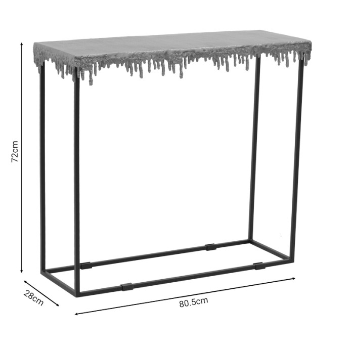 BULCO ΚΟΝΣΟΛΑ ΧΡΥΣΟ-ΜΑΥΡΟ ΜΕΤΑΛΛΟ 80.5X28X72ΕΚ