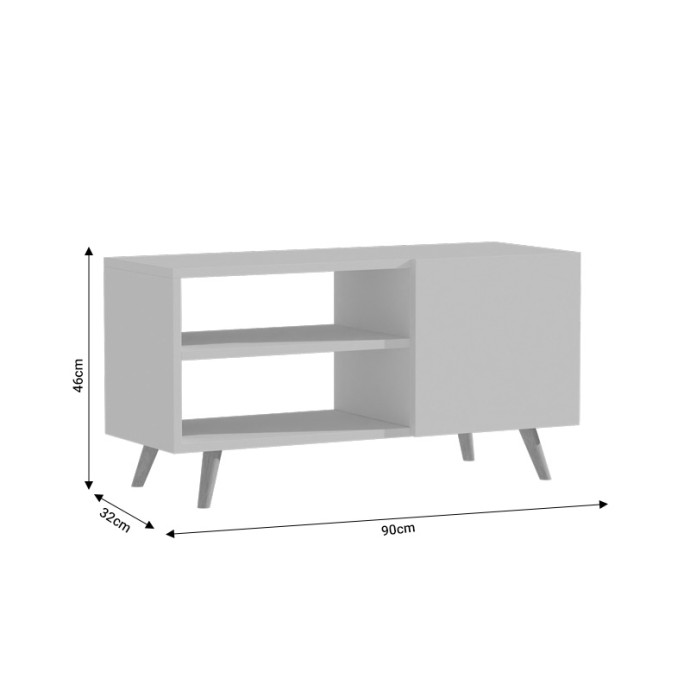 ELLON ΕΠΙΠΛΟ ΤΗΛΕΟΡΑΣΗΣ ΜΕΛΑΜΙΝΗΣ SONOMA-ΛΕΥΚΟ 120X40X41ΕΚ.