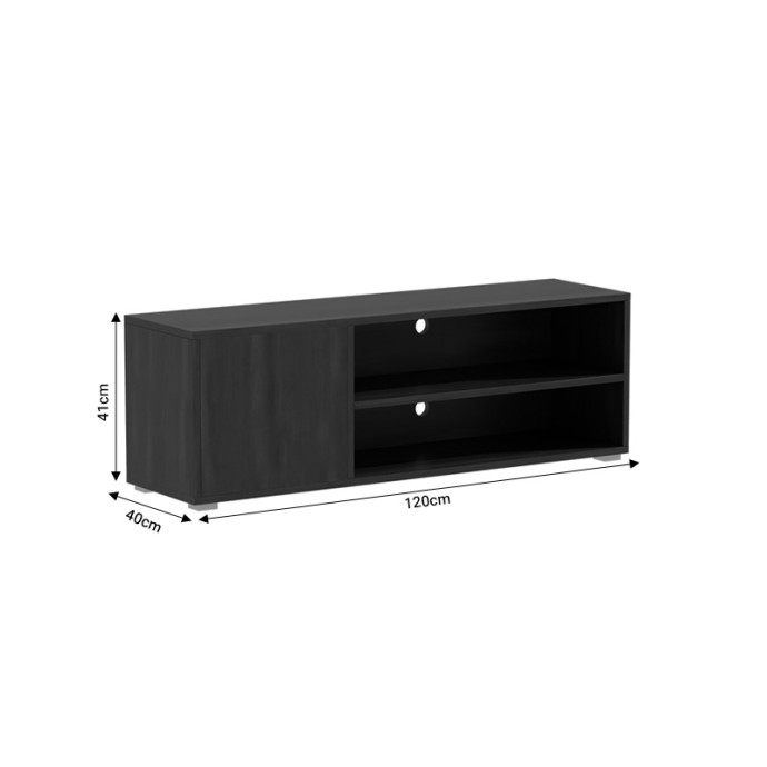 ELLON ΕΠΙΠΛΟ ΤΗΛΕΟΡΑΣΗΣ 120x40x41εκ ΜΕΛΑΜΙΝΗ ΜΑΥΡΟ