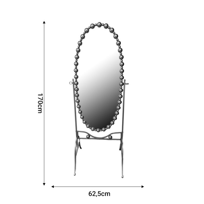 PRESENT ΚΑΘΡΕΠΤΗΣ ΜΑΥΡΟ ΜΕΤΑΛΛΟ 63.5X50X171ΕΚ
