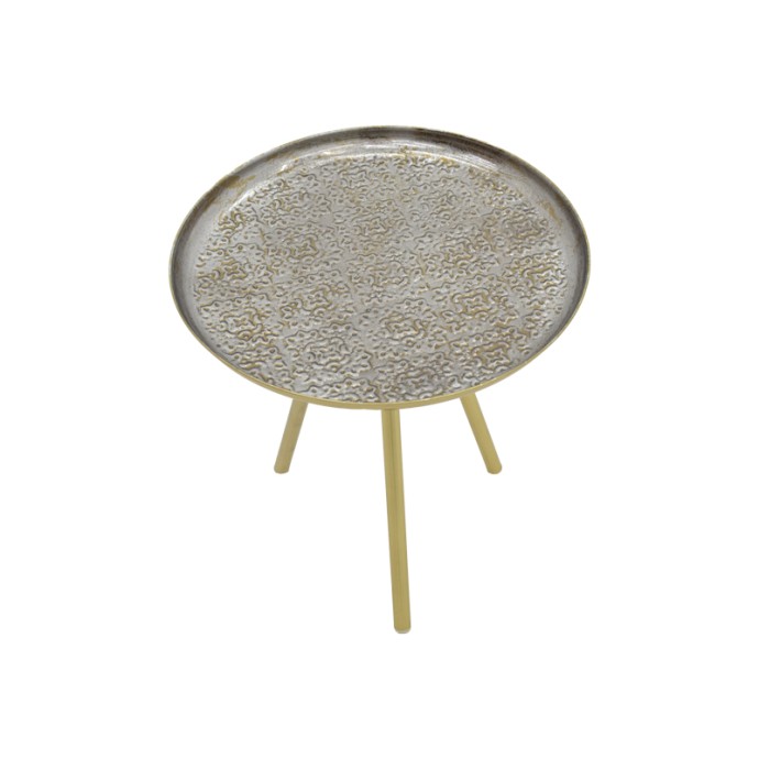 JACKSIE ΒΟΗΘΗΤΙΚΟ ΤΡΑΠΕΖΙ ΓΚΡΙ-ΧΡΥΣΟ ΜΕΤΑΛΛΟ Φ41X43.5ΕΚ