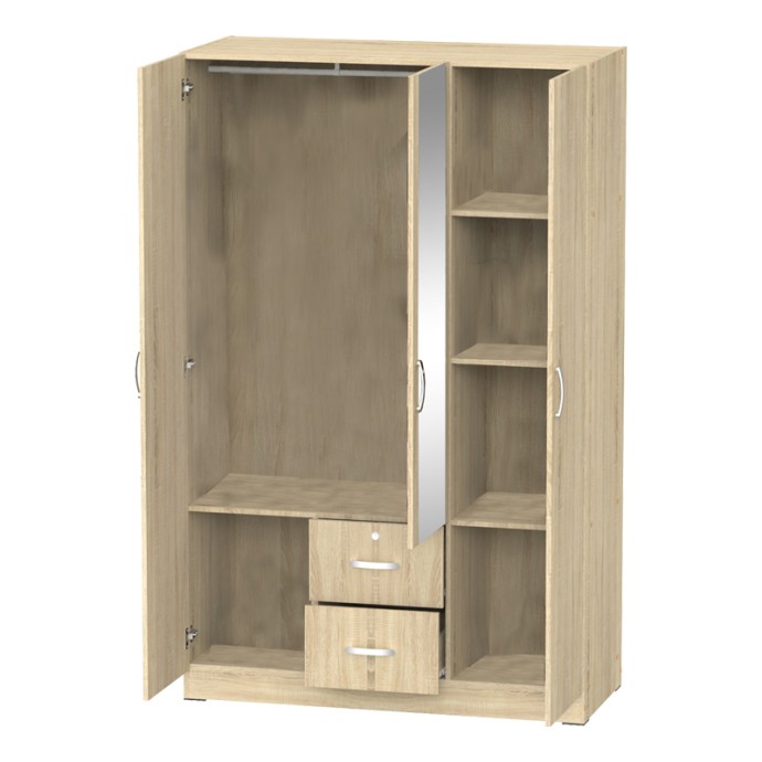 DILLION ΝΤΟΥΛΑΠΑ ΡΟΥΧΩΝ ΤΡΙΦΥΛΛΗ 120x52x190εκ ΜΕΛΑΜΙΝΗ SONOMA 