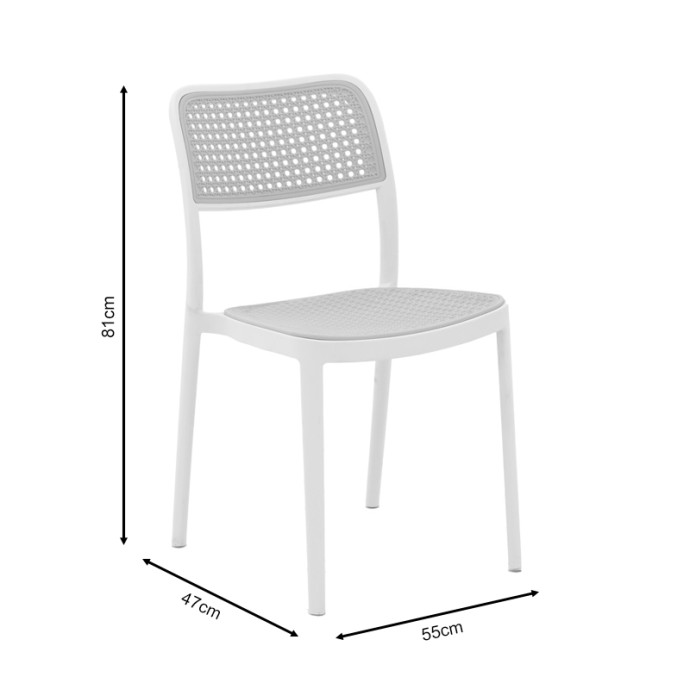 WESTLEY ΚΑΡΕΚΛΑ PP ΦΥΣΙΚΟ-ΛΕΥΚΟ  55X47X81ΕΚ