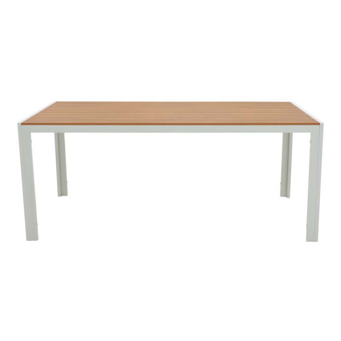 NARES ΤΡΑΠΕΖΙ ΑΛΟΥΜΙΝΙΟ ΛΕΥΚΟ-PLYWOOD ΦΥΣΙΚΟ 180X90X72.5ΕΚ