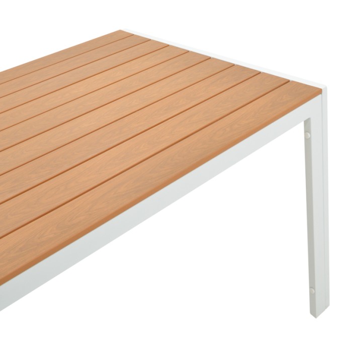 NARES ΤΡΑΠΕΖΙ ΑΛΟΥΜΙΝΙΟ ΛΕΥΚΟ-PLYWOOD ΦΥΣΙΚΟ 180X90X72.5ΕΚ