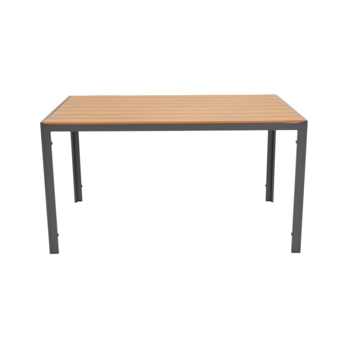 NARES ΤΡΑΠΕΖΙ ΑΛΟΥΜΙΝΙΟ ΑΝΘΡΑΚΙ-PLYWOOD ΦΥΣΙΚΟ 140X80X72.5ΕΚ