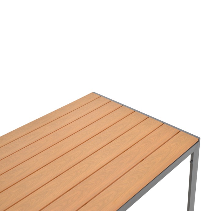 NARES ΤΡΑΠΕΖΙ ΑΛΟΥΜΙΝΙΟ ΑΝΘΡΑΚΙ-PLYWOOD ΦΥΣΙΚΟ 140X80X72.5ΕΚ