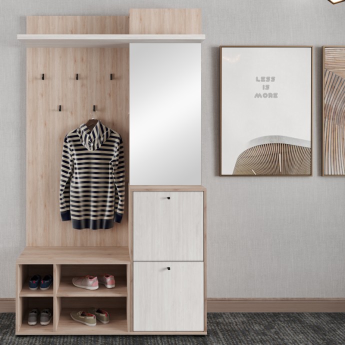 LOUISEN ΕΠΙΠΛΟ ΕΙΣΟΔΟΥ OAK-ΛΕΥΚΟ ΜΕΛΑΜΙΝΗΣ 125X40X217.5ΕΚ