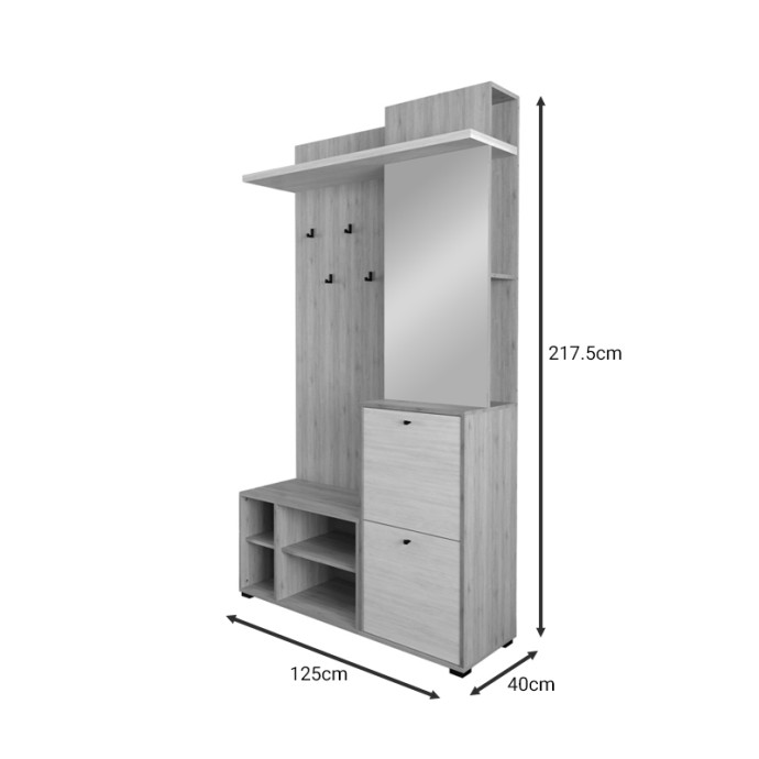 LOUISEN ΕΠΙΠΛΟ ΕΙΣΟΔΟΥ OAK-ΛΕΥΚΟ ΜΕΛΑΜΙΝΗΣ 125X40X217.5ΕΚ