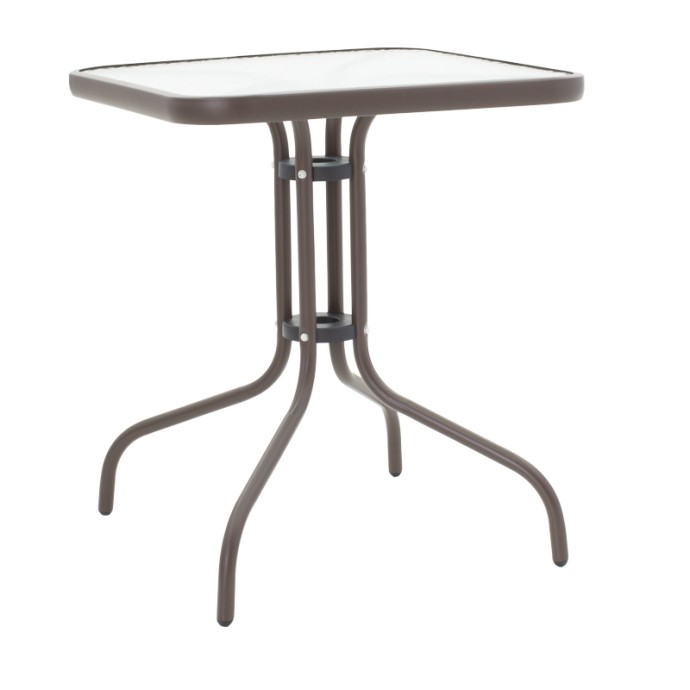 OBBI-WATSON TΡΑΠΕΖΑΡΙΑ ΣΕΤ 3ΤΕΜ ΚΑΦΕ ΜΕΤΑΛΛΟ-PE RATTAN 60X60X70ΕΚ