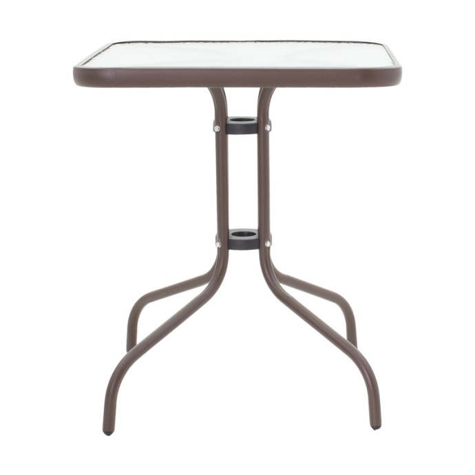 OBBI-WATSON TΡΑΠΕΖΑΡΙΑ ΣΕΤ 3ΤΕΜ ΚΑΦΕ ΜΕΤΑΛΛΟ-PE RATTAN 60X60X70ΕΚ