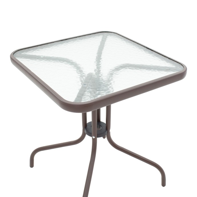 OBBI-WATSON TΡΑΠΕΖΑΡΙΑ ΣΕΤ 3ΤΕΜ ΚΑΦΕ ΜΕΤΑΛΛΟ-PE RATTAN 60X60X70ΕΚ