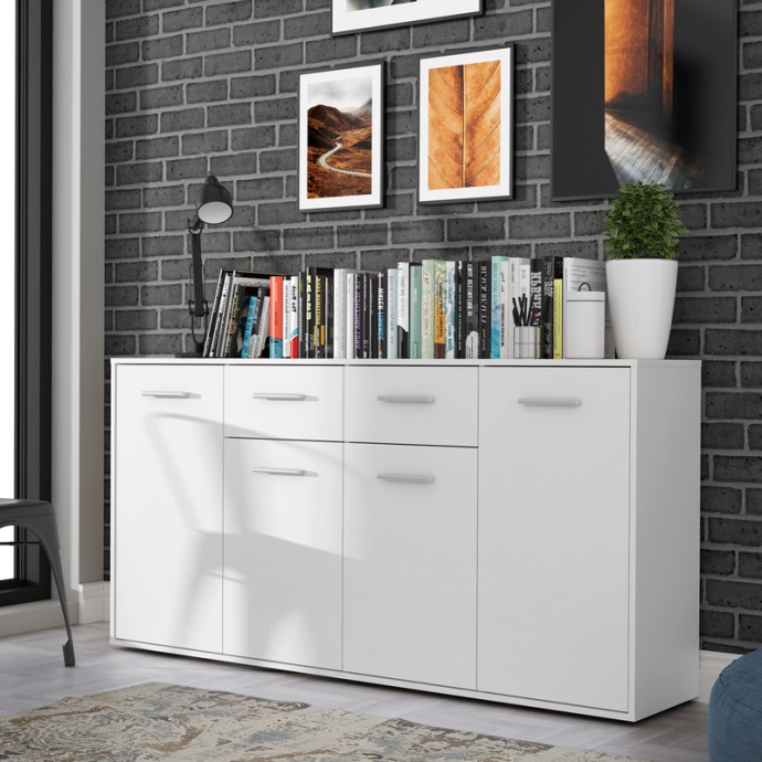 DREPEN ΜΠΟΥΦΕΣ ΜΕΛΑΜΙΝΗ ΣΕ ΛΕΥΚΟ ΧΡΩΜΑ 162.3X34.2X81.7ΕΚ