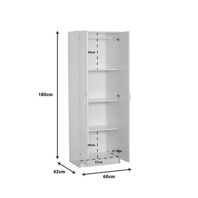 JONAR ΝΤΟΥΛΑΠΑ ΔΙΦΥΛΛΗ ΛΕΥΚΟ ΧΡΩΜΑ ΜΕΛΑΜΙΝΗΣ 60X42X180ΕΚ
