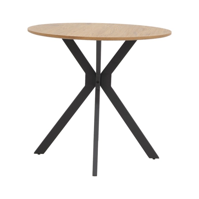 XUSON ΤΡΑΠΕΖΙ ΦΥΣΙΚΟ MDF-ΠΟΔΙ ΜΑΥΡΟ ΜΕΤΑΛΛΟ Φ120X75ΕΚ