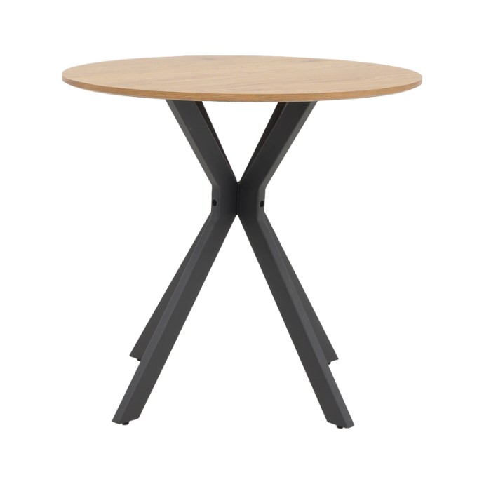 XUSON ΤΡΑΠΕΖΙ ΦΥΣΙΚΟ MDF-ΠΟΔΙ ΜΑΥΡΟ ΜΕΤΑΛΛΟ Φ120X75ΕΚ