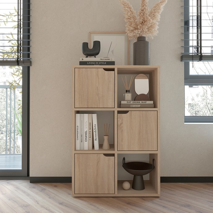 BOOKEL ΒΙΒΛΙΟΘΗΚΗ ΜΕΛΑΜΙΝΗΣ ΣΕ SONOMA ΑΠΟΧΡΩΣΗ 59.5X27.5X89ΕΚ