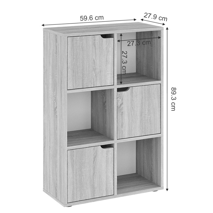 BOOKEL ΒΙΒΛΙΟΘΗΚΗ ΜΕΛΑΜΙΝΗΣ ΣΕ SONOMA ΑΠΟΧΡΩΣΗ 59.5X27.5X89ΕΚ