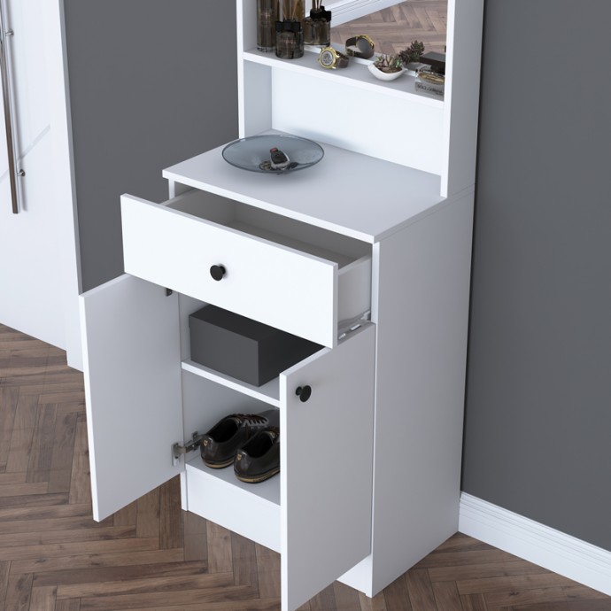 ROCKDER ΕΠΙΠΛΟ ΕΙΣΟΔΟΥ ΛΕΥΚΟ ΜΕΛΑΜΙΝΗΣ 60X35.5X182.8ΕΚ