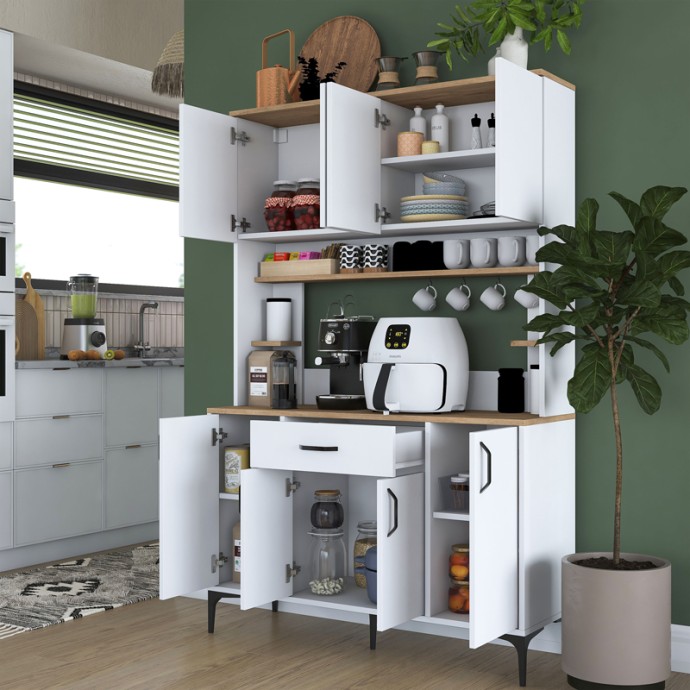 CORDIE MΠΟΥΦΕΣ ΜΕ ΡΑΦΙ ΛΕΥΚΟ ΜΕΛΑΜΙΝΗΣ 120X40X184.2ΕΚ