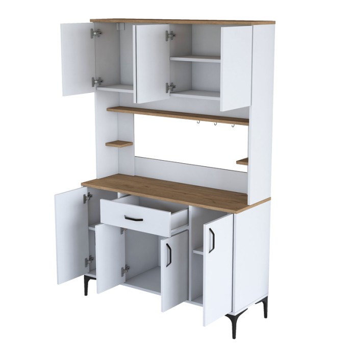 CORDIE MΠΟΥΦΕΣ ΜΕ ΡΑΦΙ ΛΕΥΚΟ ΜΕΛΑΜΙΝΗΣ 120X40X184.2ΕΚ