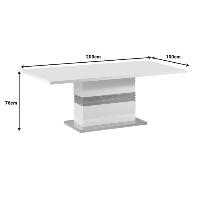 ZOEKRIN ΤΡΑΠΕΖΙ ΛΕΥΚΟ MDF 200X100X76ΕΚ