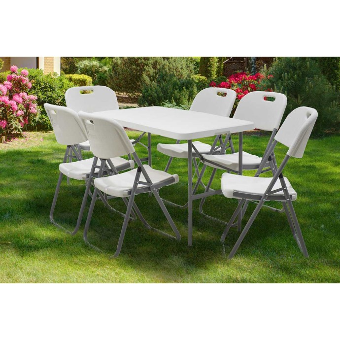RODEO ΤΡΑΠΕΖΙ CATERING ΠΤΥΣΣΟΜΕΝΟ-ΒΑΛΙΤΣΑ ΛΕΥΚΟ 122X60X74ΕΚ