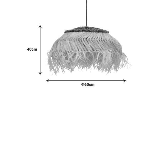 HENGIOLE SISAL ΦΩΤΙΣΤΙΚΟ ΟΡΟΦΗΣ ΣΕ ΦΥΣΙΚΟ-ΜΑΥΡΟ ΧΡΩΜΑ Φ60X40ΕΚ