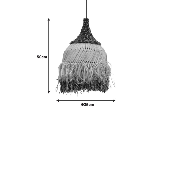 KENTEL SISAL ΦΩΤΙΣΤΙΚΟ ΟΡΟΦΗΣ ΣΕ ΦΥΣΙΚΟ-ΜΑΥΡΟ ΧΡΩΜΑ Φ35X50ΕΚ