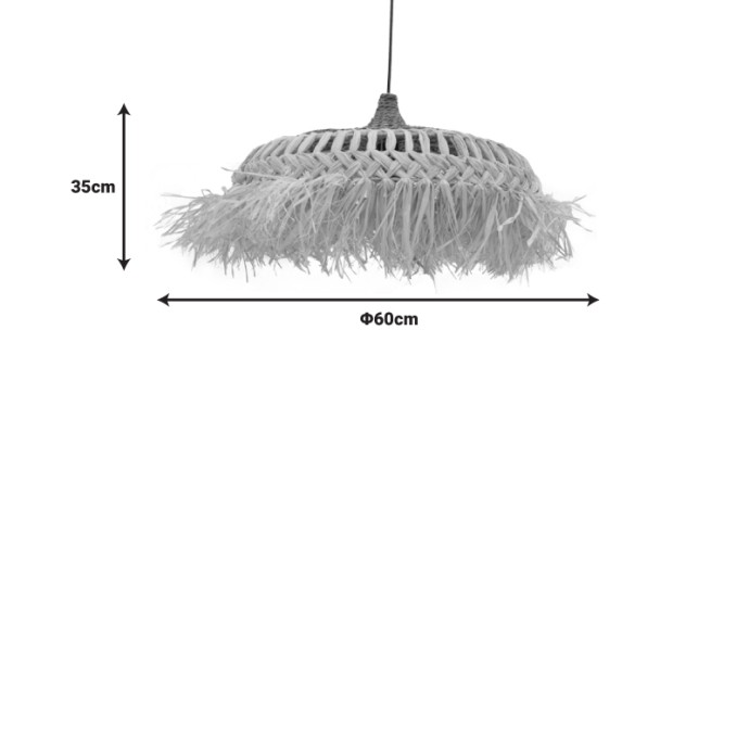 BOROBE ΦΩΤΙΣΤΙΚΟ ΟΡΟΦΗΣ SISAL ΣΕ ΦΥΣΙΚΟ ΧΡΩΜΑ Φ60X35ΕΚ