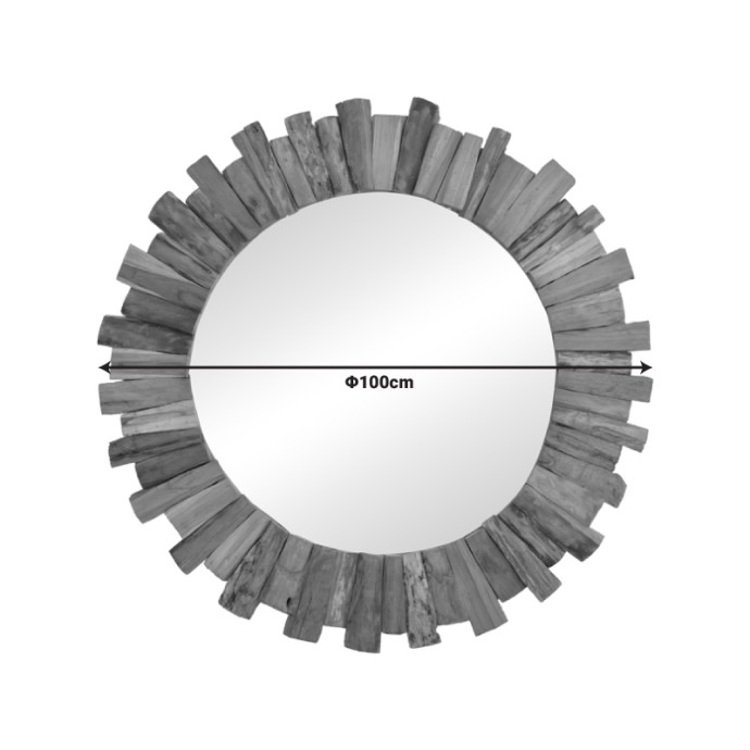 ROUNDER ΚΑΘΡΕΠΤΗΣ TEAK ΞΥΛΟ ΣΕ ΦΥΣΙΚΗ ΑΠΟΧΡΩΣΗ Φ100X5ΕΚ