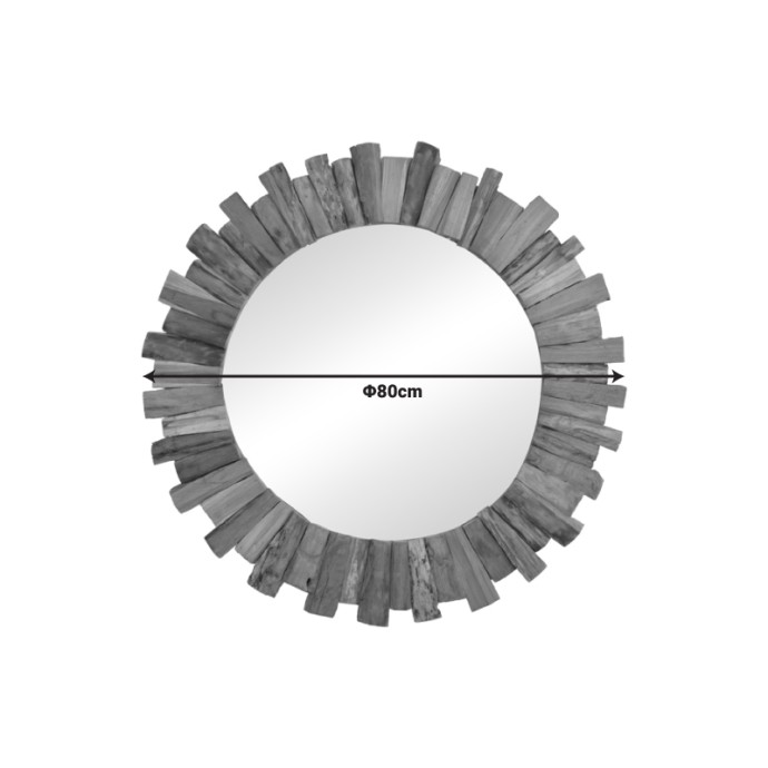 ROUNDER ΚΑΘΡΕΠΤΗΣ TEAK ΞΥΛΟ ΣΕ ΦΥΣΙΚΗ ΑΠΟΧΡΩΣΗ Φ80X4ΕΚ