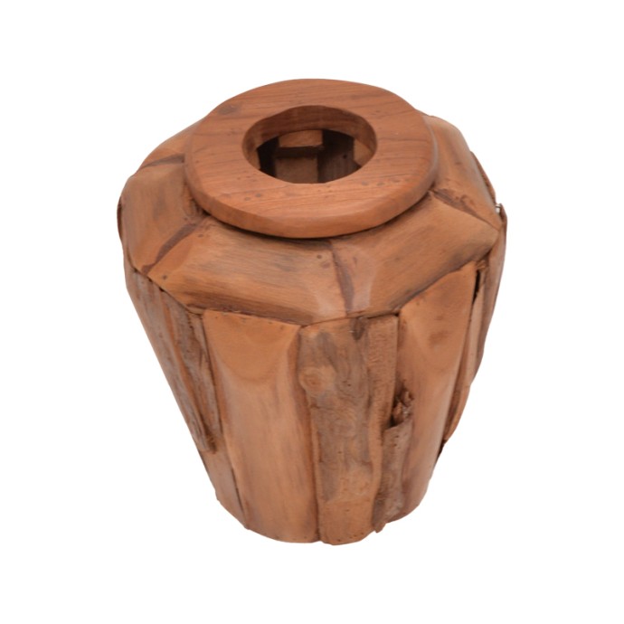 ARCHEAN ΔΙΑΚΟΣΜΗΤΙΚΟ ΒΑΖΟ TEAK ΞΥΛΟ ΣΕ ΦΥΣΙΚΗ ΑΠΟΧΡΩΣΗ Φ30X30ΕΚ