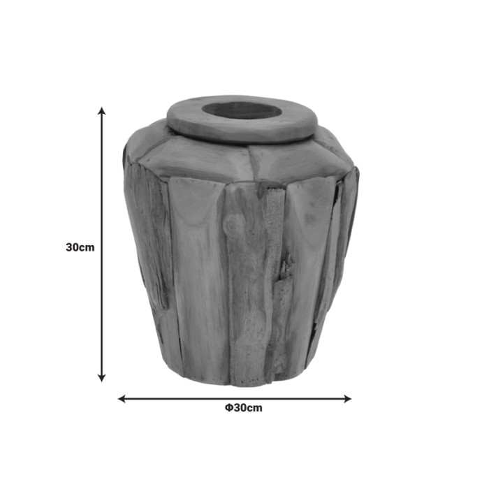 ARCHEAN ΔΙΑΚΟΣΜΗΤΙΚΟ ΒΑΖΟ TEAK ΞΥΛΟ ΣΕ ΦΥΣΙΚΗ ΑΠΟΧΡΩΣΗ Φ30X30ΕΚ