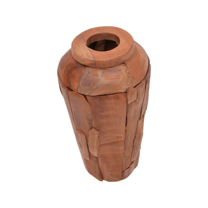 ARCHEAN ΔΙΑΚΟΣΜΗΤΙΚΟ ΒΑΖΟ TEAK ΞΥΛΟ ΣΕ ΦΥΣΙΚΗ ΑΠΟΧΡΩΣΗ Φ30X60ΕΚ