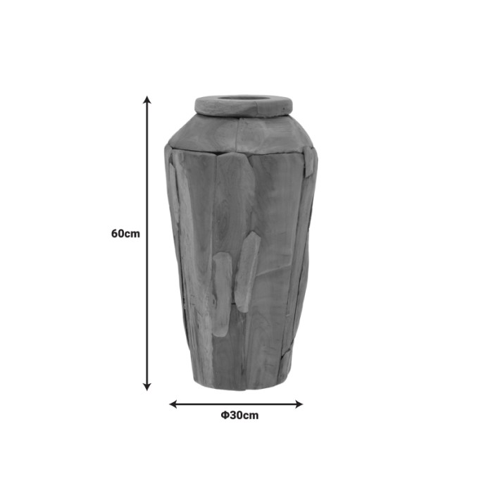 ARCHEAN ΔΙΑΚΟΣΜΗΤΙΚΟ ΒΑΖΟ TEAK ΞΥΛΟ ΣΕ ΦΥΣΙΚΗ ΑΠΟΧΡΩΣΗ Φ30X60ΕΚ