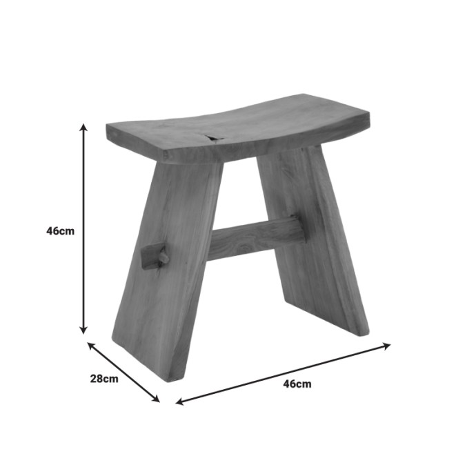 SHOGUN ΣΚΑΜΠΟ TEAK ΞΥΛΟ ΣΕ ΦΥΣΙΚΗ ΑΠΟΧΡΩΣΗ 46X28X46ΕΚ