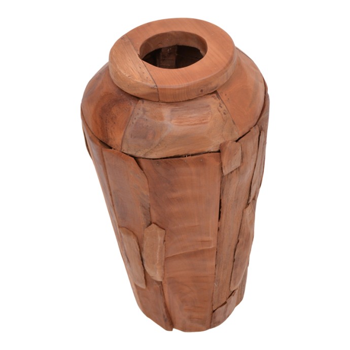 ARCHEAN ΔΙΑΚΟΣΜΗΤΙΚΟ ΒΑΖΟ TEAK ΞΥΛΟ ΣΕ ΦΥΣΙΚΗ ΑΠΟΧΡΩΣΗ Φ30X80ΕΚ