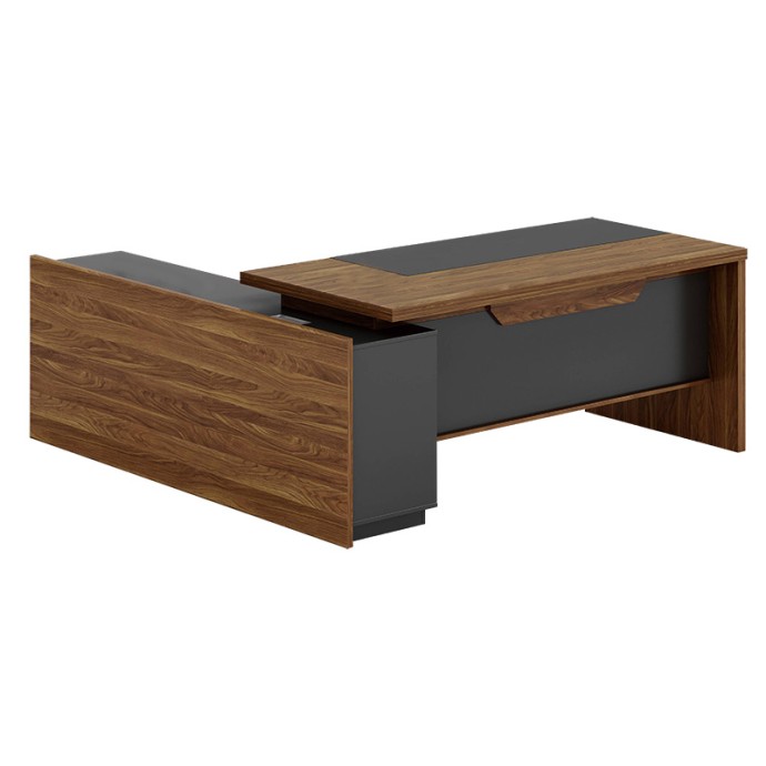 OSCAR ΓΡΑΦΕΙΟ ΜΕ ΔΕΞΙΑ ΓΩΝΙΑ ΚΑΡΥΔΙ-ΑΝΘΡΑΚΙ 200X180X76ΕΚ
