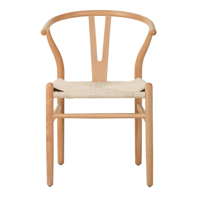 WISHBONE ΚΑΡΕΚΛΑ RUBBERWOOD-ΣΧΟΙΝΙ ΣΕ ΦΥΣΙΚΗ ΑΠΟΧΡΩΣΗ 50X51X80ΕΚ