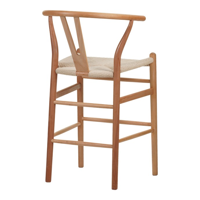 WISHBONE ΣΚΑΜΠΟ ΜΠΑΡ RUBBERWOOD-ΣΧΟΙΝΙ ΣΕ ΦΥΣΙΚΗ ΑΠΟΧΡΩΣΗ 55X49X108ΕΚΚ