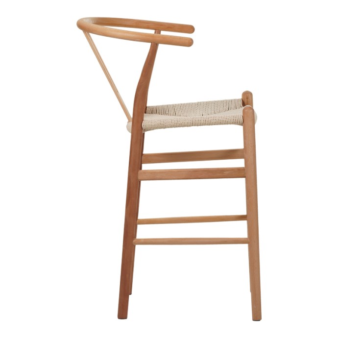 WISHBONE ΣΚΑΜΠΟ ΜΠΑΡ RUBBERWOOD-ΣΧΟΙΝΙ ΣΕ ΦΥΣΙΚΗ ΑΠΟΧΡΩΣΗ 55X49X108ΕΚΚ