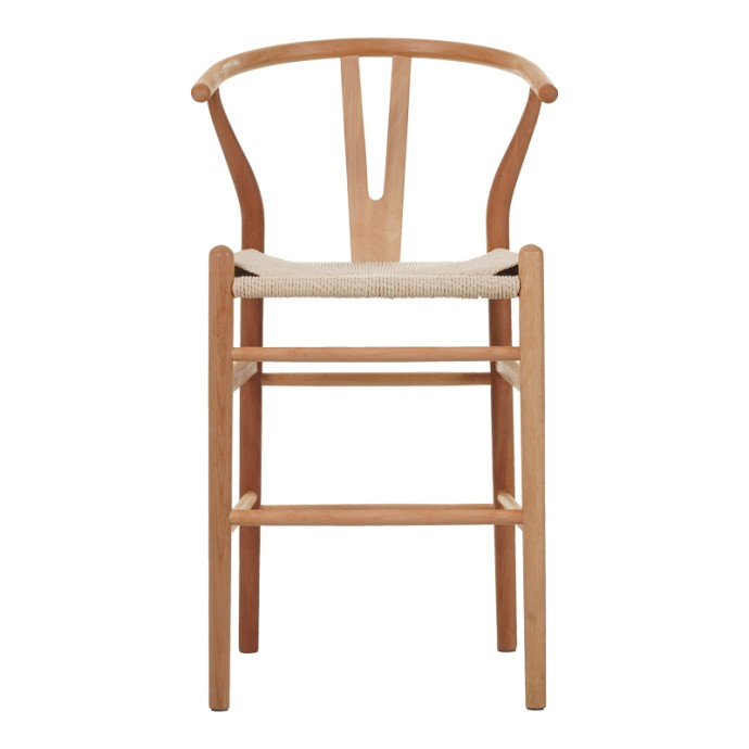 WISHBONE ΣΚΑΜΠΟ ΜΠΑΡ RUBBERWOOD-ΣΧΟΙΝΙ ΣΕ ΦΥΣΙΚΗ ΑΠΟΧΡΩΣΗ 55X49X108ΕΚΚ