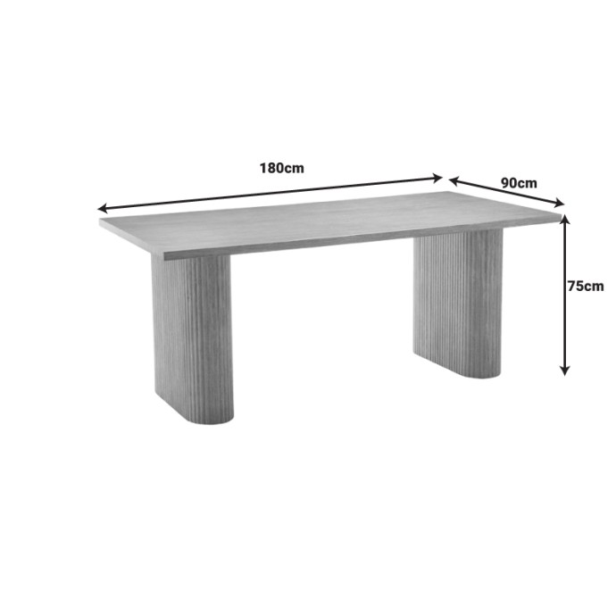 LOOZIR ΤΡΑΠΕΖΙ MDF ΣΕ ΦΥΣΙΚΗ ΑΠΟΧΡΩΣΗ 180X90X75ΕΚ