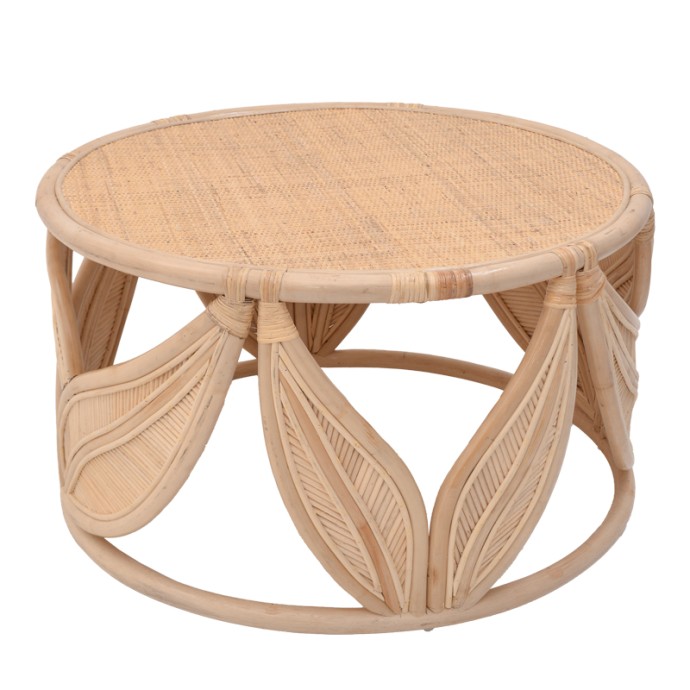 ΤΡΑΠΕΖΙ ΣΑΛΟΝΙΟΥ SIDERTY RATTAN PE ΣΕ ΦΥΣΙΚΗ ΑΠΟΧΡΩΣΗ Φ80X45ΕΚ