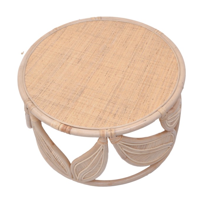 ΤΡΑΠΕΖΙ ΣΑΛΟΝΙΟΥ SIDERTY RATTAN PE ΣΕ ΦΥΣΙΚΗ ΑΠΟΧΡΩΣΗ Φ80X45ΕΚ