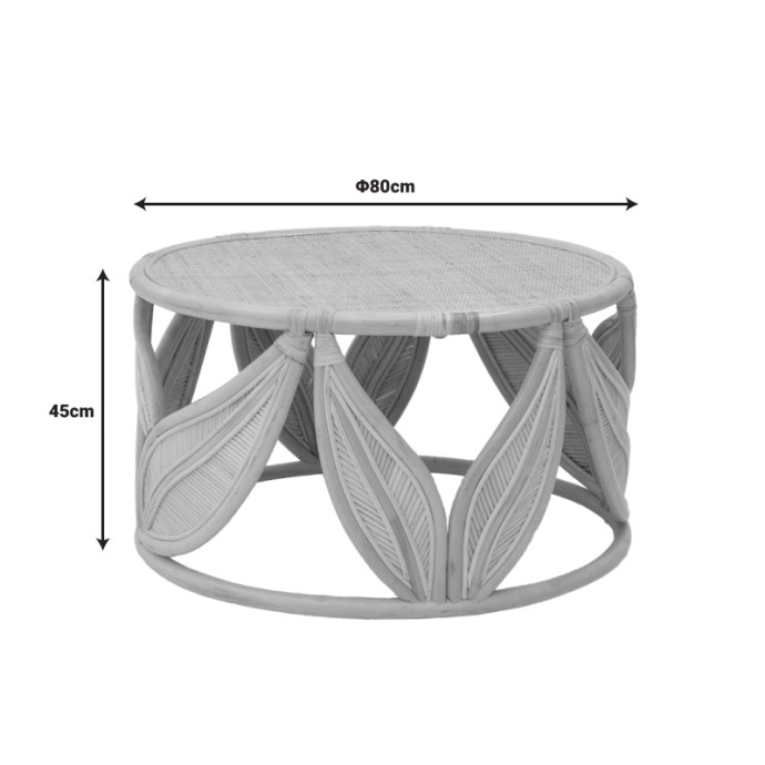 ΤΡΑΠΕΖΙ ΣΑΛΟΝΙΟΥ SIDERTY RATTAN PE ΣΕ ΦΥΣΙΚΗ ΑΠΟΧΡΩΣΗ Φ80X45ΕΚ