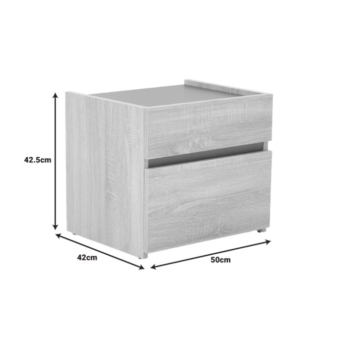 COMCIE ΚΟΜΟΔΙΝΟ ΣΕ ΦΥΣΙΚΟ ΜΕ ΓΚΡΙ ΑΠΟΧΡΩΣΗ 50X42X45.5ΕΚ